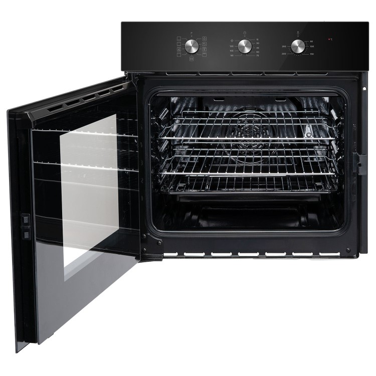 electriQ Fan Assisted Single Oven with Side Opening Door - Black
