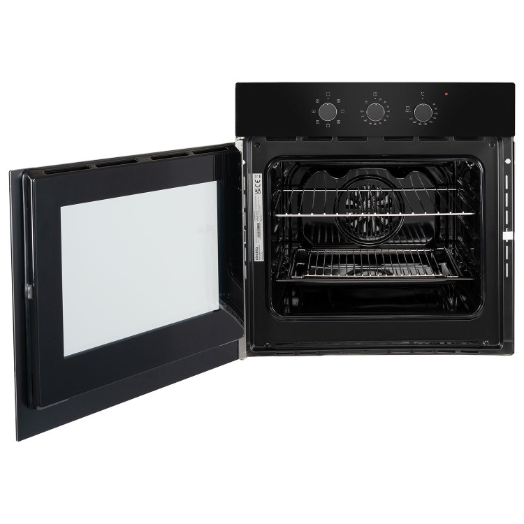electriQ Electric Single Fan Assisted Oven Side Door - Black
