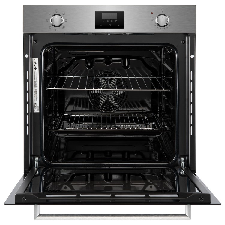 electriQ Electric Fan Assisted Single Oven with LED Timer - Stainless Steel