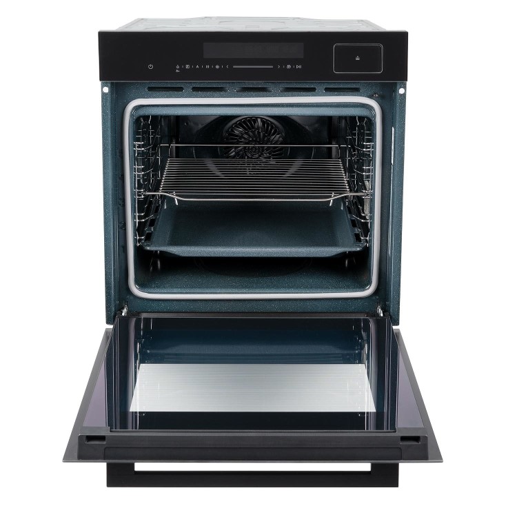 electriQ Electric Single Oven with Steam Assist and Meat Probe - Black