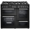 A1/EQRANGE100GASBLACK Refurbished 100cm Quad Cavity Gas Range Cooker  Black