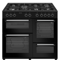 electriQ 100cm Quad Cavity Gas Range Cooker – Black