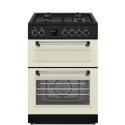 EQRANGE60DFDC electriQ 60cm Double Oven Dual Fuel Cooker - Cream