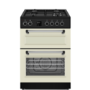 electriQ 60cm Double Oven Dual Fuel Cooker - Cream