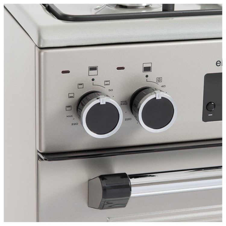 Refurbished 60cm Double Oven Dual Fuel Cooker - Silver