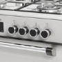 electriQ 60cm Double Oven Dual Fuel Cooker - Silver