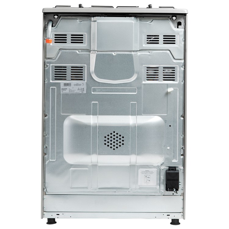 electriQ 60cm Double Oven Dual Fuel Cooker - Silver