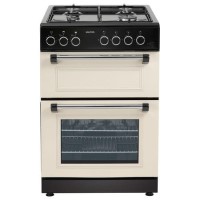 Refurbished electriQ 60cm Twin Cavity Gas Cooker - Cream