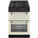 EQRANGE60GASDC electriQ 60cm Twin Cavity Gas Cooker - Cream