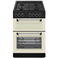 electriQ 60cm Twin Cavity Gas Cooker - Cream