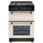 Refurbished electriQ 60cm Twin Cavity Gas Cooker - Cream