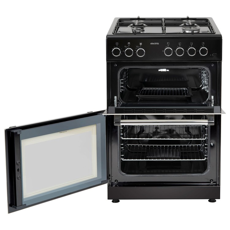 Refurbished electriQ 60cm Twin Cavity Gas Cooker - Cream