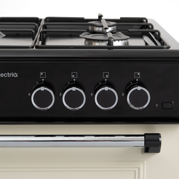 Refurbished electriQ 60cm Twin Cavity Gas Cooker - Cream