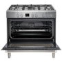 Refurbished electriQ EQRANGE90DFSCMD 90cm Dual Fuel Range Cooker with Mirror Door Finish Stainless Steel