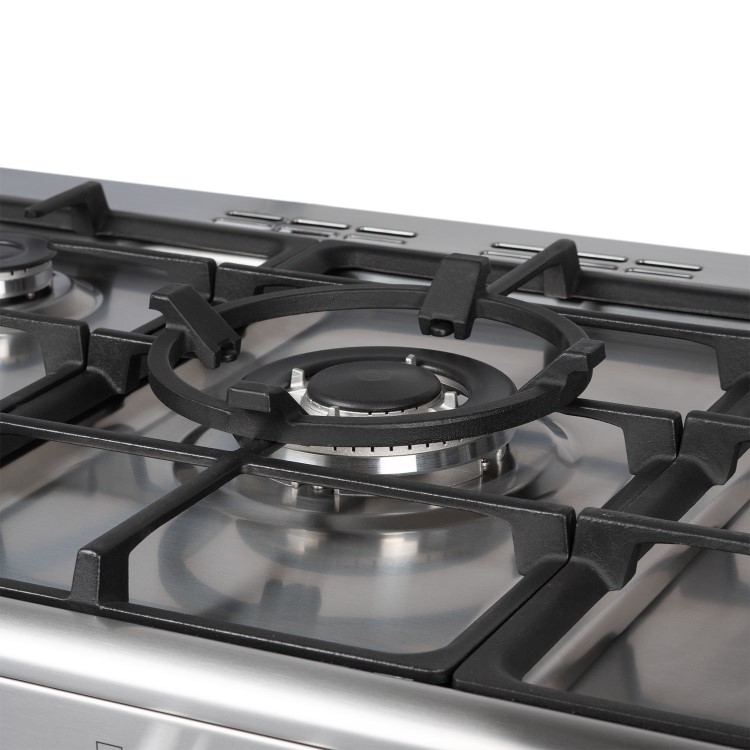 Refurbished electriQ EQRANGE90DFSCMD 90cm Dual Fuel Range Cooker with Mirror Door Finish Stainless Steel
