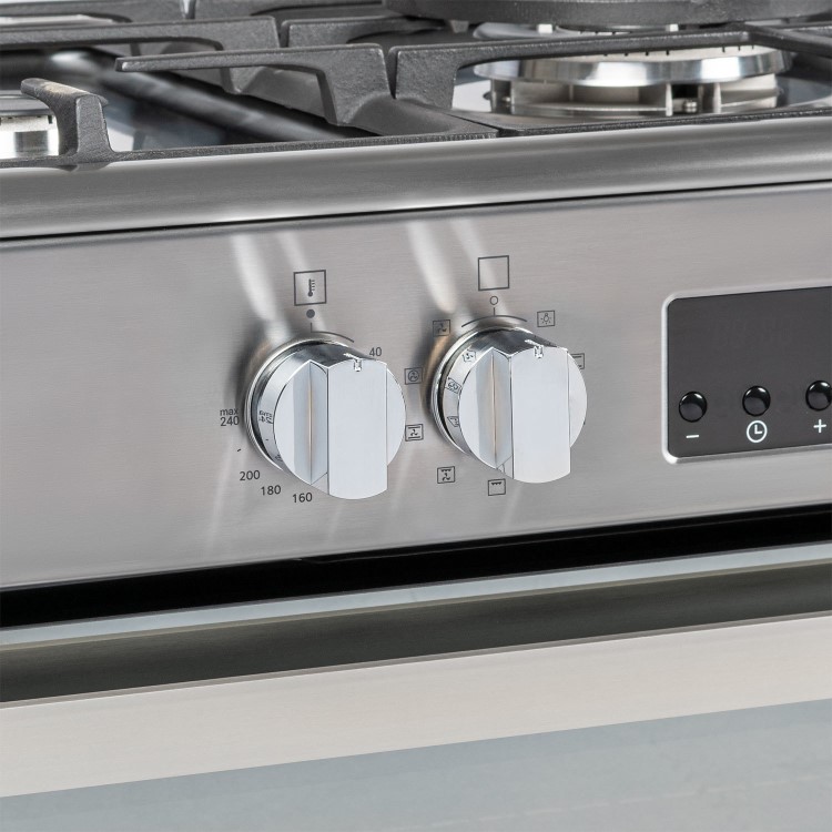 Refurbished electriQ EQRANGE90DFSCMD 90cm Dual Fuel Range Cooker with Mirror Door Finish Stainless Steel