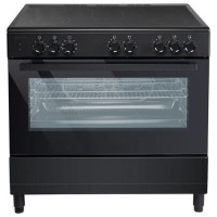Refurbished electriQ 90cm Single Cavity Range Cooker with Ceramic Hob - Black Refurbished electriQ 90cm Single Cavity Range Cooker with Ceramic Hob - Black