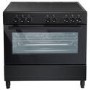 Refurbished electriQ 90cm Single Cavity Range Cooker with Ceramic Hob - Black