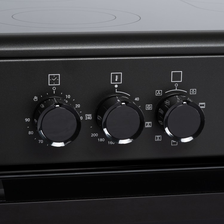 Refurbished electriQ 90cm Single Cavity Range Cooker with Ceramic Hob - Black