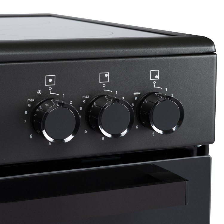 Refurbished electriQ 90cm Single Cavity Range Cooker with Ceramic Hob - Black