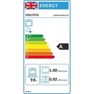 Refurbished electriQ 90cm Single Cavity Range Cooker with Ceramic Hob - Black