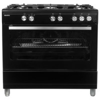 electriQ 90cm Gas Single Oven Range Cooker - Black electriQ 90cm Gas Single Oven Range Cooker - Black