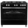 electriQ 90cm Gas Single Oven Range Cooker - Black