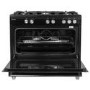 electriQ 90cm Gas Single Oven Range Cooker - Black