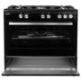 electriQ 90cm Gas Single Oven Range Cooker - Black