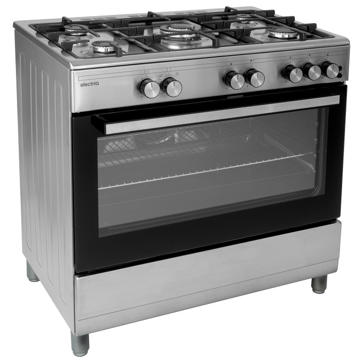 Refurbished electriQ EQRANGE90GASSS 90cm Gas Single Oven Range Cooker Stainless Steel