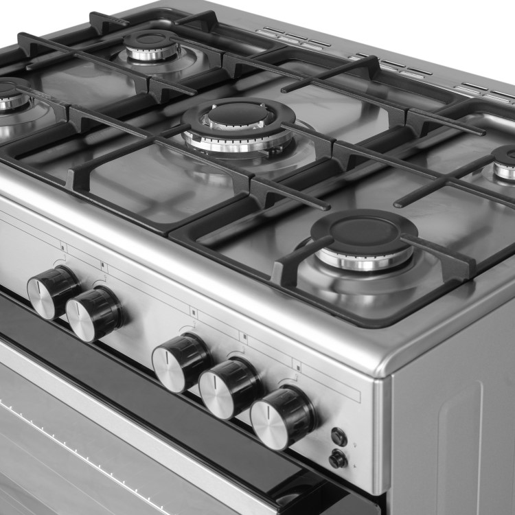 Refurbished electriQ EQRANGE90GASSS 90cm Gas Single Oven Range Cooker Stainless Steel