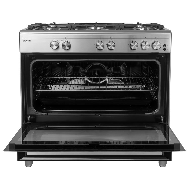 Refurbished electriQ EQRANGE90GASSS 90cm Gas Single Oven Range Cooker Stainless Steel