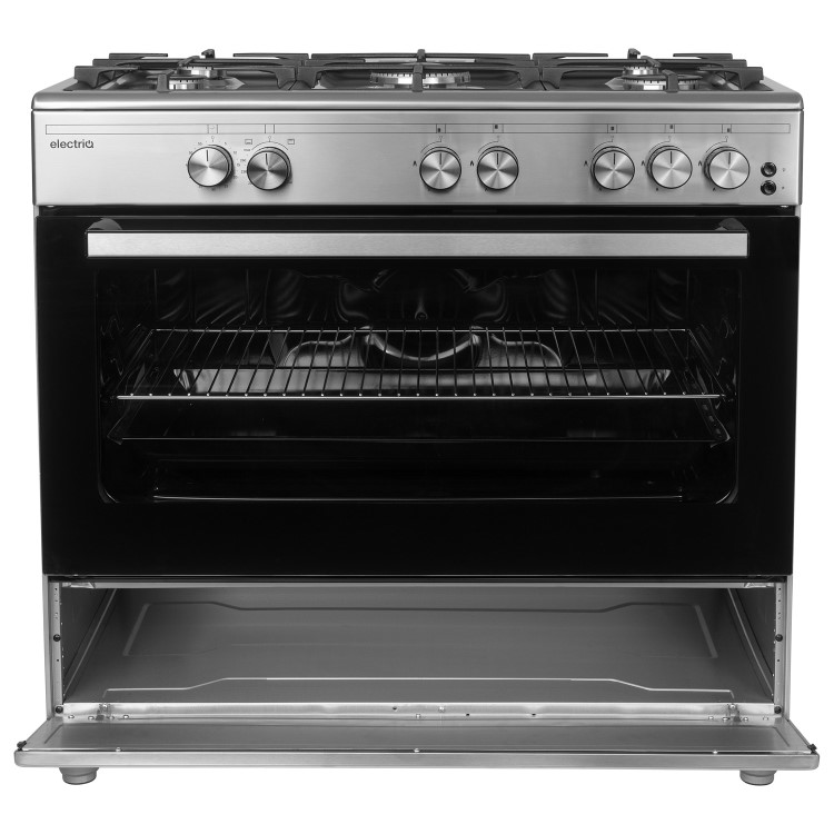 Refurbished electriQ EQRANGE90GASSS 90cm Gas Single Oven Range Cooker Stainless Steel