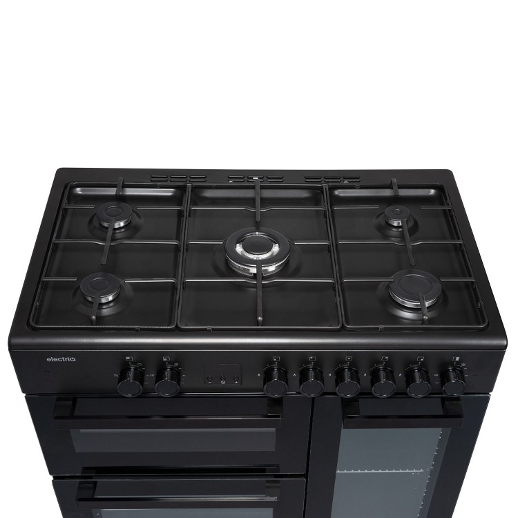 Refurbished electriQ EQRANGE90MDFTRCSS 90cm Triple Cavity Range Cooker Black