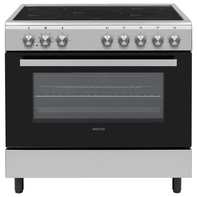 Refurbished electriQ EQRANGE90SINDX 90cm Single Cavity Induction Range Cooker Stainless Steel