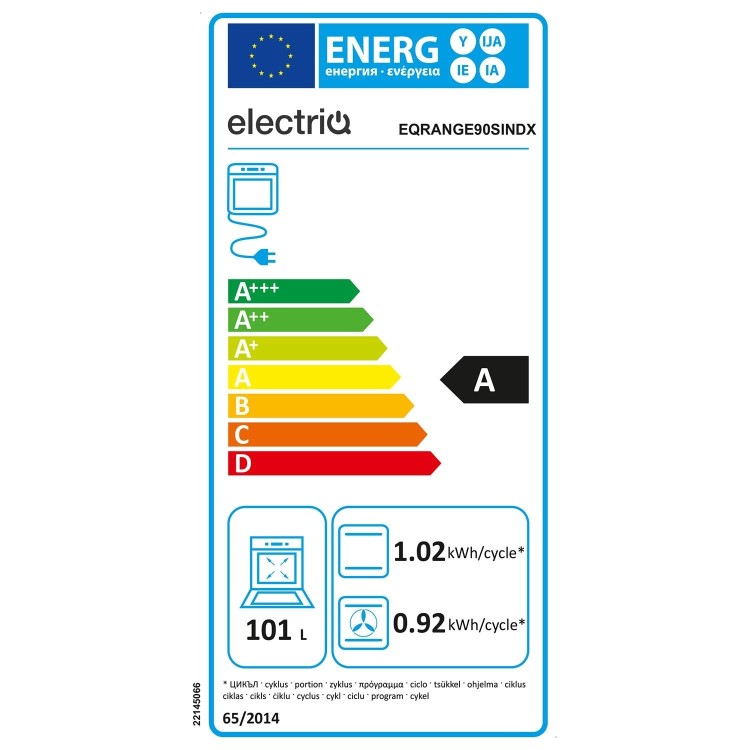 Refurbished electriQ EQRANGE90SINDX 90cm Single Cavity Induction Range Cooker Stainless Steel