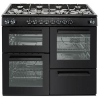 electriQ 100cm Dual Fuel Range Cooker - Black electriQ 100cm Dual Fuel Range Cooker - Black