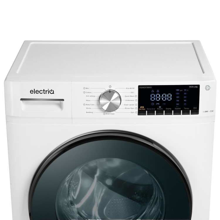 electriQ 8kg Wash 5kg Dry 1400rpm Washer Dryer - Quiet, Steam - White