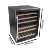 Refurbished electriQ EQWINE60BLFDZ Freestanding 51 Bottle Dual Zone Wine Cooler Black