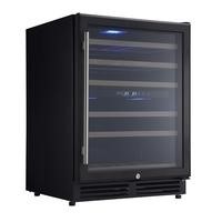 electriQ 60cm Wide 51 Bottle Wine Cooler - Black - EQWINE60BL
