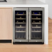 electriQ 36 Bottle Capacity Full Range Dual Zone Freestanding Wine Cooler - Stainless Steel electriQ 36 Bottle Capacity Full Range Dual Zone Freestanding Wine Cooler - Stainless Steel