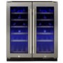 electriQ 36 Bottle Capacity Full Range Dual Zone Freestanding Wine Cooler - Stainless Steel