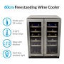 Refurbished electriQ EQWINE60SDD 36 Bottle Full Range Dual Zone Freestanding Wine Cooler Stainless Steel