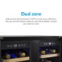 Refurbished electriQ EQWINE60SDD 36 Bottle Full Range Dual Zone Freestanding Wine Cooler Stainless Steel
