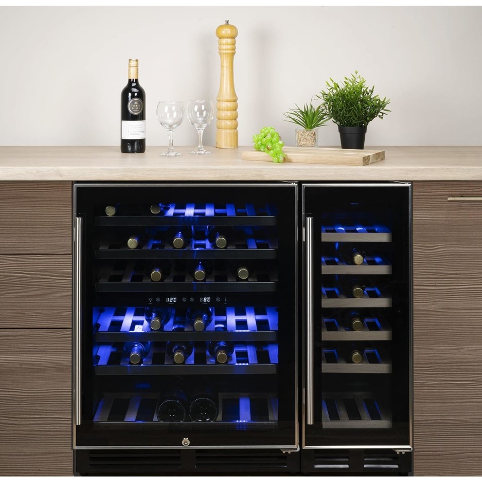 electriQ 18 Bottle Freestanding Under Counter Wine Cooler Full Single