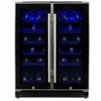 Refurbished electriQ EQWINECH60DD Freestanding 36 Bottle  Dual Zone Under Counter Wine Cooler Stainless Steel