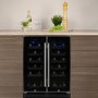 Refurbished electriQ EQWINECH60DD Freestanding 36 Bottle  Dual Zone Under Counter Wine Cooler Stainless Steel