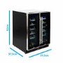 Refurbished electriQ EQWINECH60DD Freestanding 36 Bottle  Dual Zone Under Counter Wine Cooler Stainless Steel