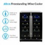 Refurbished electriQ EQWINECH60DD Freestanding 36 Bottle  Dual Zone Under Counter Wine Cooler Stainless Steel