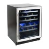electriQ 51 Bottle Freestanding Under Counter Wine Cooler Dual Zone 60cm Wide 82cm Tall - Stainless Steel